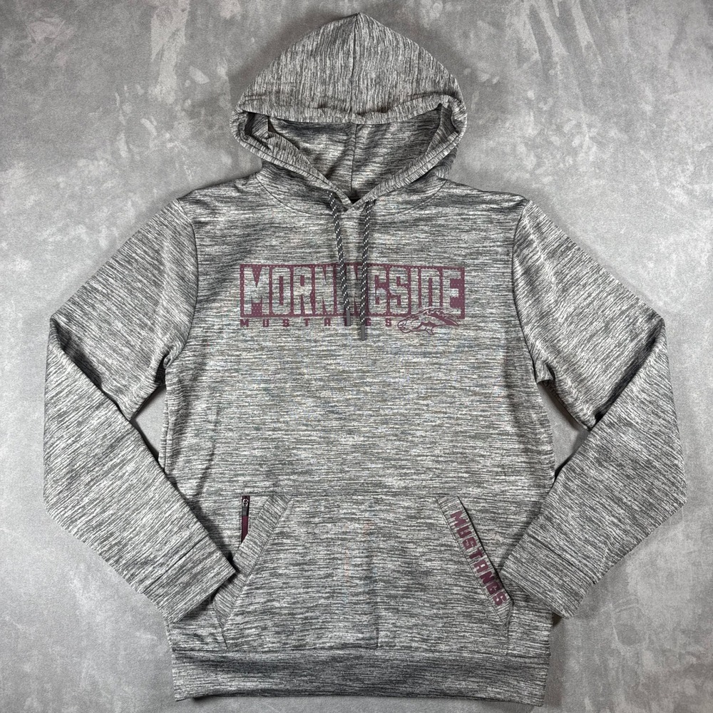 Colosseum Morningside Mustangs Mens Medium Gray Space Dye Hoodie